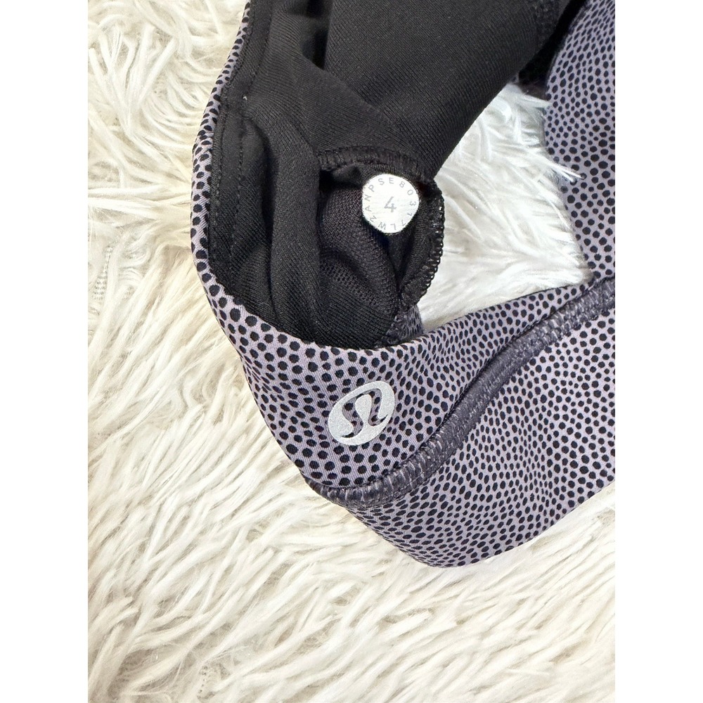 Lululemon Fast and Free Sports Bra Women's Size 4 Gray Polka Dots Racerback - Picture 4 of 4